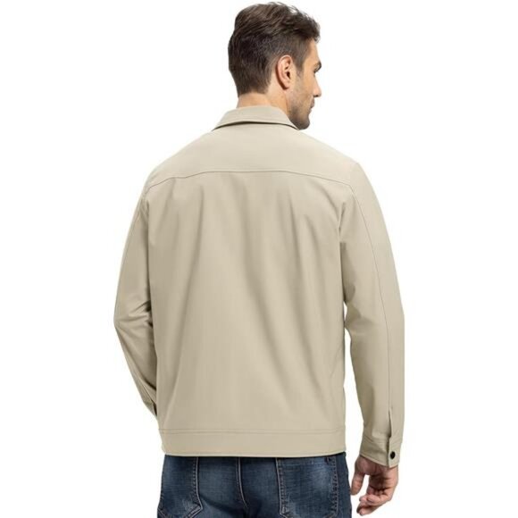 Men's Light Jackets Lightweight Bomber Jackets Windbreakers with Zip Pockets - Picture 4 of 8